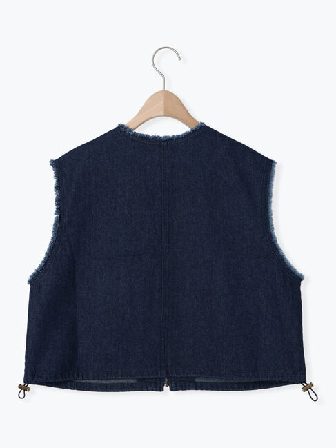 SM2「ツイル/デニムフリンジショートベスト」|ダウンベスト・ベスト|