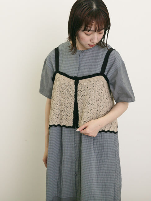 Samansa Mos2「【S/Mサイズ】オーバーレース切替ワンピース」|ワンピース|