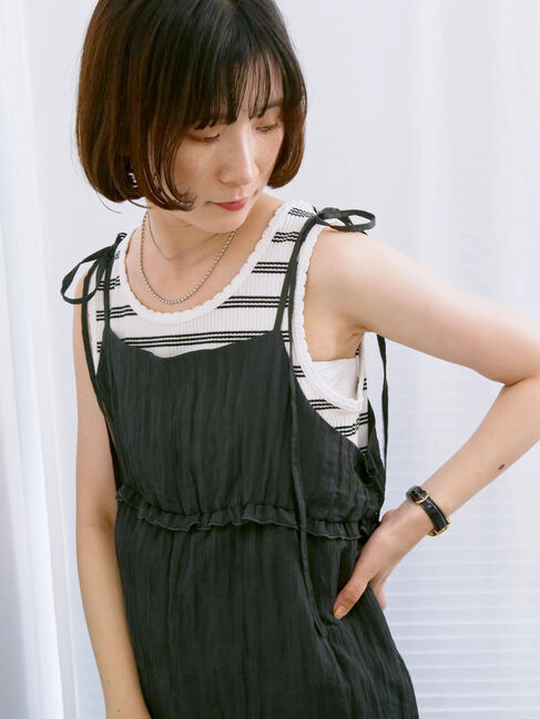 Samansa Mos2 blue「◎アソートリブタンク」|Tシャツ・カットソー|