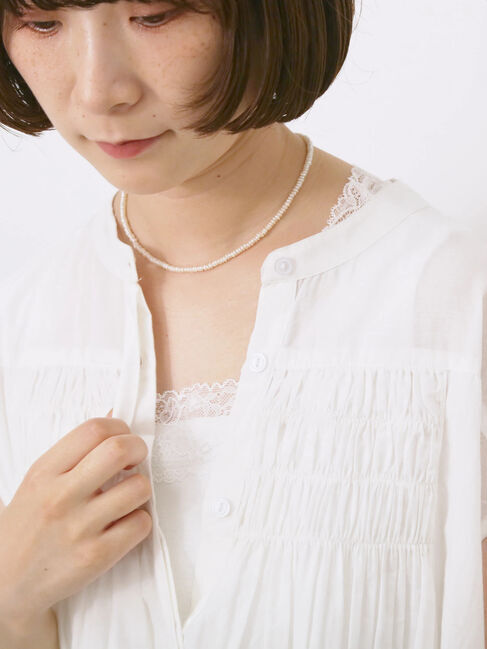 Samansa Mos2 blue「前後2way幅広レースタンク」|Tシャツ・カットソー|