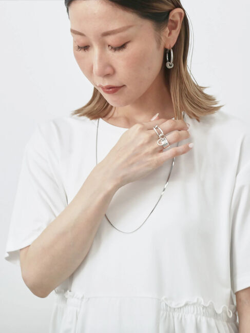 Samansa Mos2 blue「フリルチュニック」|Tシャツ・カットソー|