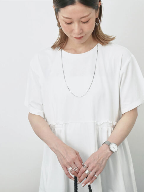 Samansa Mos2 blue「フリルチュニック」|Tシャツ・カットソー|