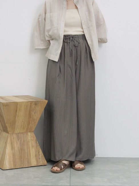 Samansa Mos2 blue「楊柳ガウチョパンツ」|その他|