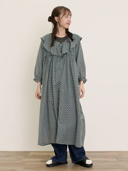 Samansa Mos2「【S/Mサイズ】柄アソート襟フリル2WAYワンピース」|ワンピース|