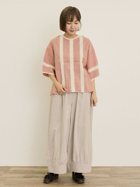 Samansa Mos2「【M/Lサイズ】裾切替ギャザーパンツ」|その他|