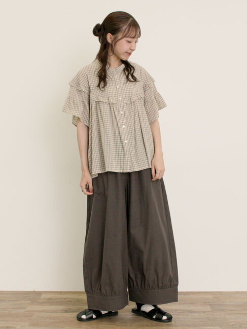 Samansa Mos2「【M/Lサイズ】裾切替ギャザーパンツ」|その他|