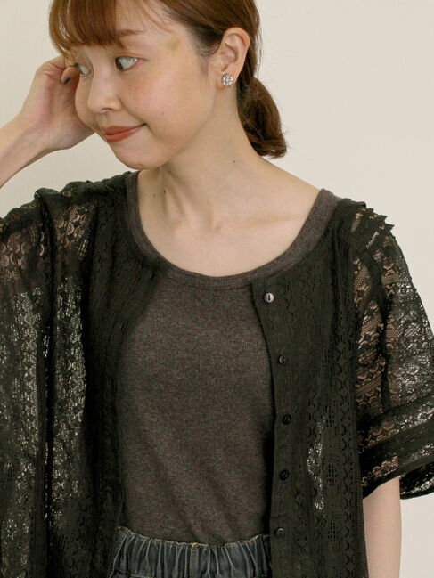 Samansa Mos2「テレコノースリ」|Tシャツ・カットソー|モカ