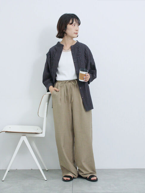 Samansa Mos2 blue「ピンタックブラウス」|シャツ・ブラウス|