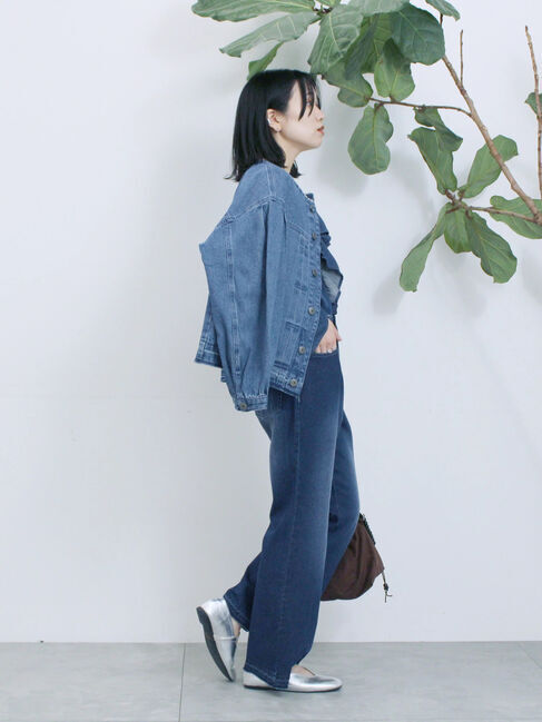 Samansa Mos2 blue「【ECO DENIM 】 フレアパンツ」|その他|