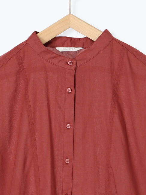 Samansa Mos2 blue「切り替えギャザーチュニックブラウス」|シャツ・ブラウス|