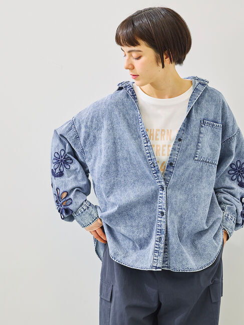 SM2「袖口シアー切替ロゴプリントカットソー」|Tシャツ・カットソー|