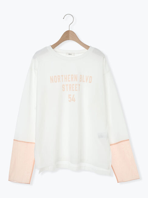 SM2「袖口シアー切替ロゴプリントカットソー」|Tシャツ・カットソー|