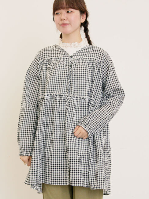 Samansa Mos2「◎サッカーチェックチュニック」|シャツ・ブラウス|