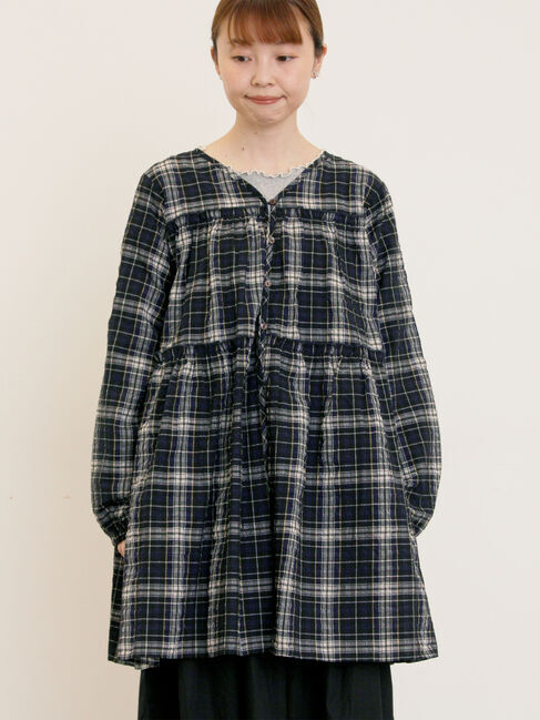 Samansa Mos2「◎サッカーチェックチュニック」|シャツ・ブラウス|