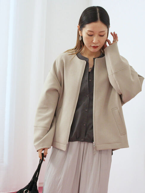 Samansa Mos2 blue「ダンボールクルーネックジャケット」|その他|