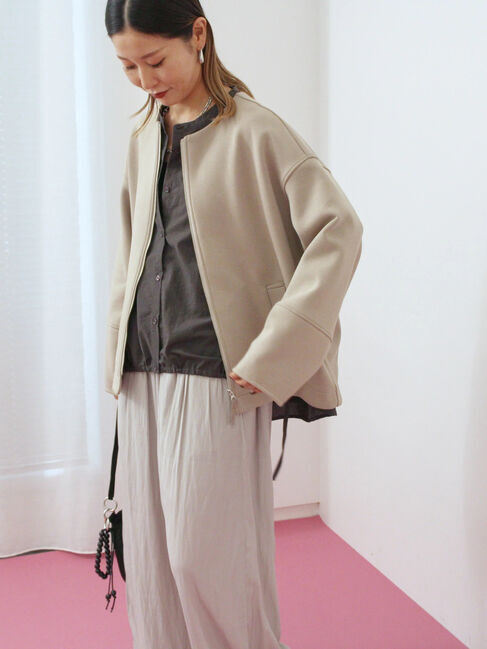 Samansa Mos2 blue「ダンボールクルーネックジャケット」|その他|