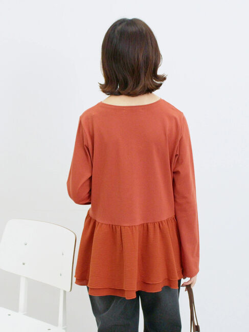 Samansa Mos2 blue「ペプラムドッキングカットソー」|Tシャツ・カットソー|