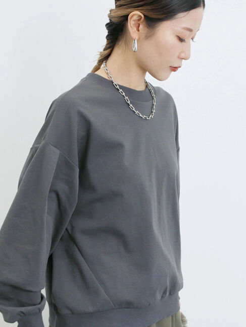 Samansa Mos2 blue「ポンチ袖タックプルオーバー」|Tシャツ・カットソー|