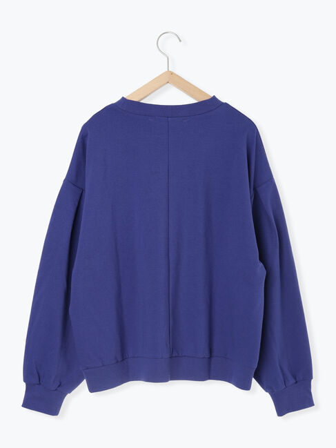 Samansa Mos2 blue「ポンチ袖タックプルオーバー」|Tシャツ・カットソー|