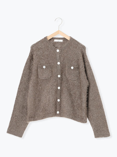 Samansa Mos2 blue「フェザーニットカーディガン」|カーディガン|