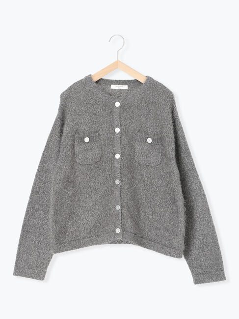 Samansa Mos2 blue「フェザーニットカーディガン」|カーディガン|