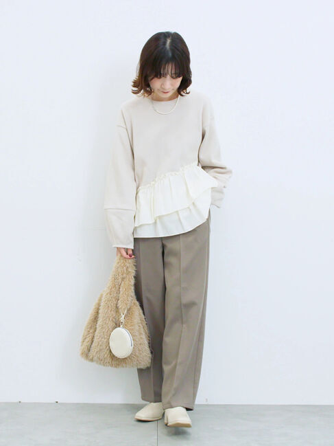 Samansa Mos2 blue「ペプラムドッキングプルオーバー」|Tシャツ・カットソー|