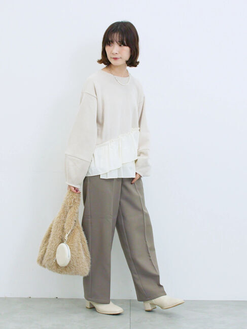 Samansa Mos2 blue「ペプラムドッキングプルオーバー」|Tシャツ・カットソー|