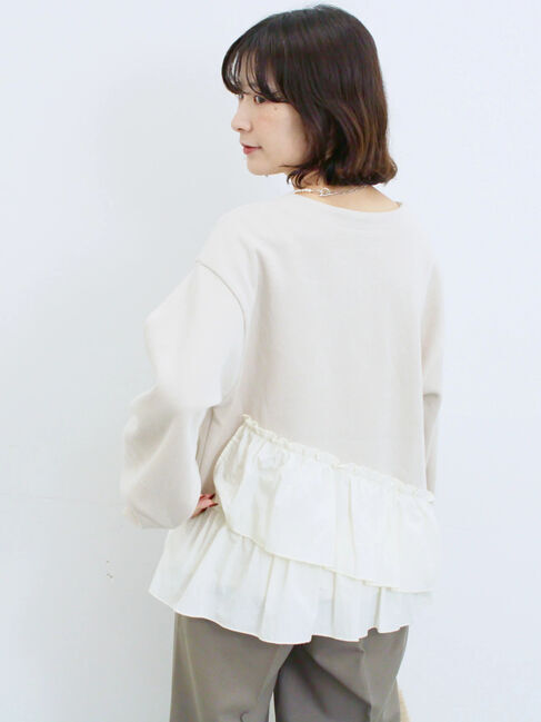 Samansa Mos2 blue「ペプラムドッキングプルオーバー」|Tシャツ・カットソー|