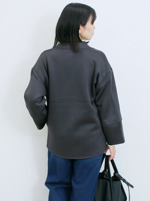 Samansa Mos2 blue「【マシンウォッシャブル】マルチスタイルボンディングブルゾン」|ブルゾン・スタジャン|