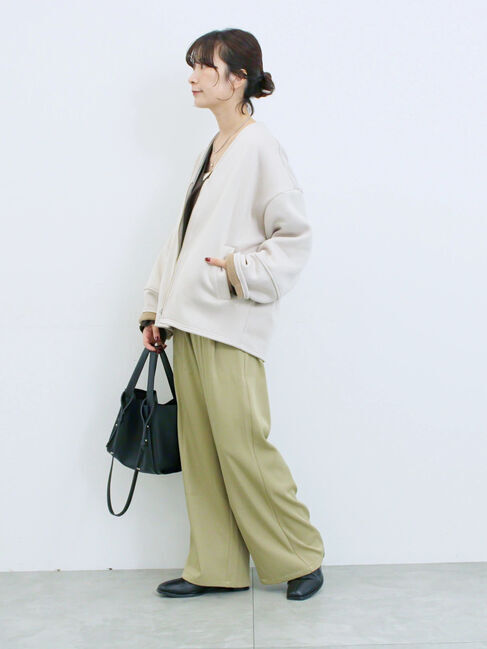 Samansa Mos2 blue「【マシンウォッシャブル】マルチスタイルボンディングブルゾン」|ブルゾン・スタジャン|