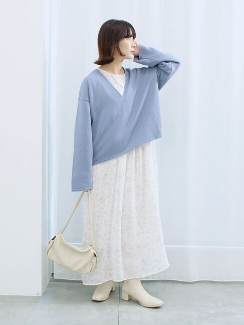 Samansa Mos2 blue「◎花柄ワンピース」|ワンピース|キナリ