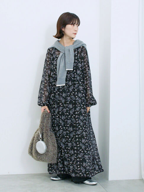 Samansa Mos2 blue「◎花柄ワンピース」|ワンピース|