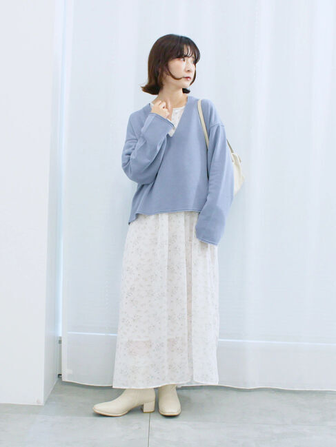 Samansa Mos2 blue「◎花柄ワンピース」|ワンピース|