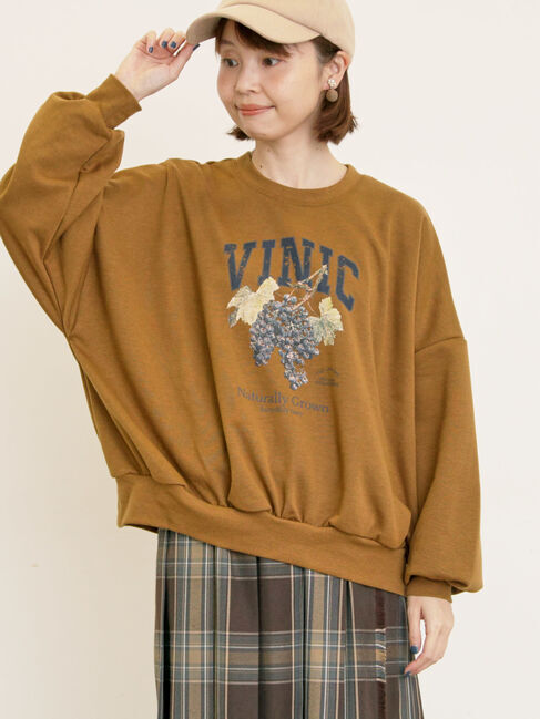 Samansa Mos2「プリントゆるスウェット」|Tシャツ・カットソー|