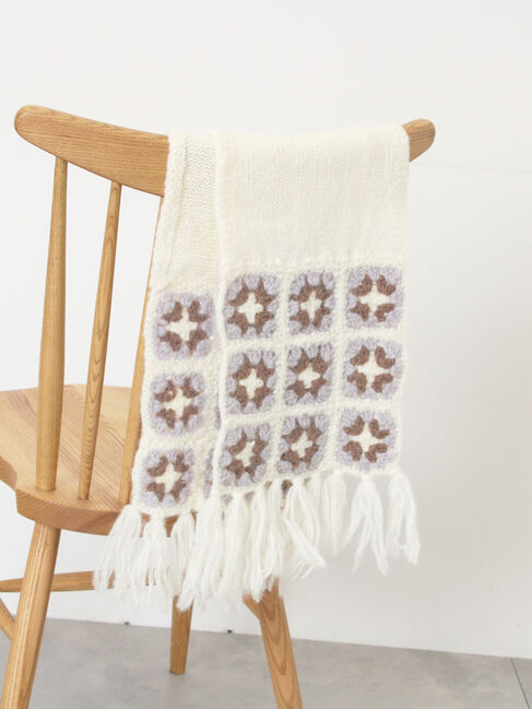 Samansa Mos2「モチーフ編みマフラー」|その他|オフホワイト