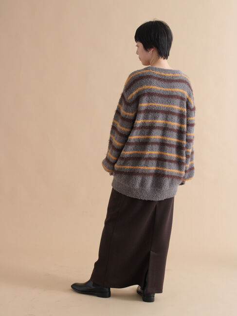 sm2rhythm「ボーダーブークレニットプルオーバー」|ニット・セーター|