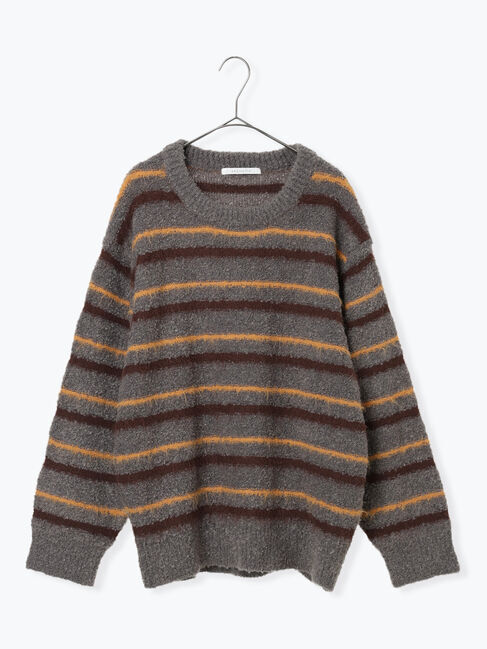 sm2rhythm「ボーダーブークレニットプルオーバー」|ニット・セーター|