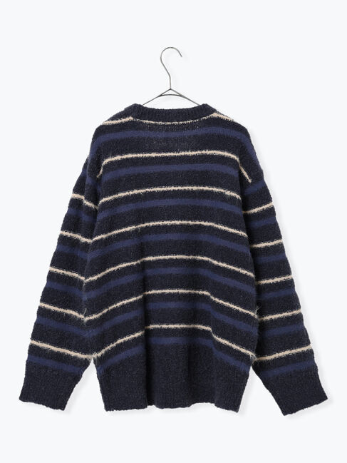 sm2rhythm「ボーダーブークレニットプルオーバー」|ニット・セーター|