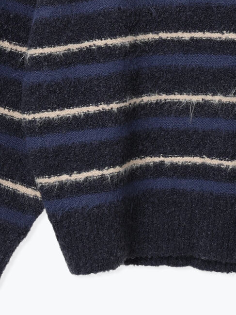 sm2rhythm「ボーダーブークレニットプルオーバー」|ニット・セーター|