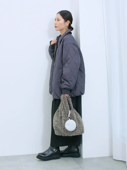 Samansa Mos2 blue「バルーンキルトジャケット」|その他|