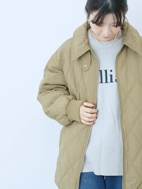 Samansa Mos2 blue「バルーンキルトジャケット」|その他|