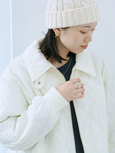 Samansa Mos2 blue「バルーンキルトジャケット」|その他|