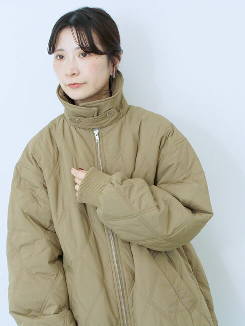 Samansa Mos2 blue「バルーンキルトジャケット」|その他|