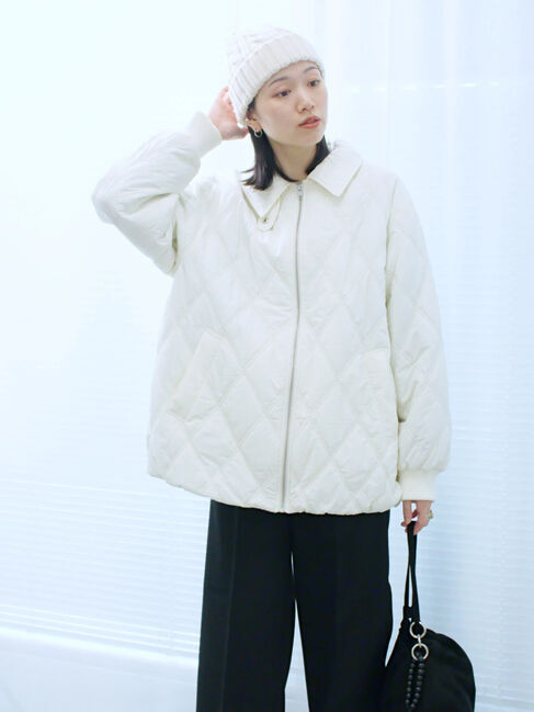 Samansa Mos2 blue「バルーンキルトジャケット」|その他|