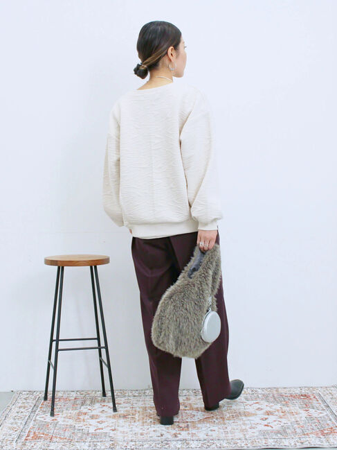 Samansa Mos2 blue「ジャガードダンボールプルオーバー」|Tシャツ・カットソー|