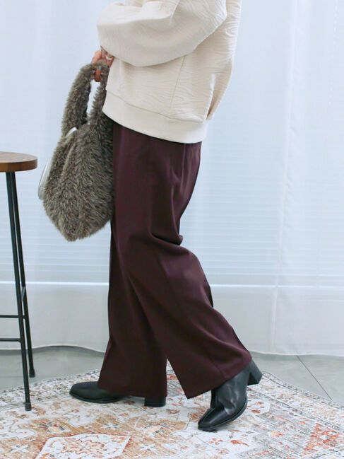 Samansa Mos2 blue「裏起毛ストレートパンツ」|その他|