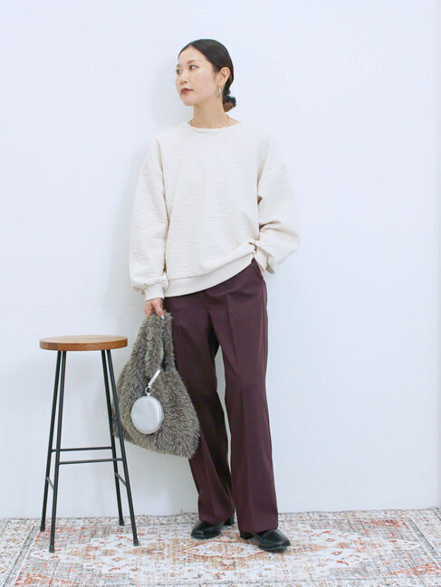 Samansa Mos2 blue「裏起毛ストレートパンツ」|その他|