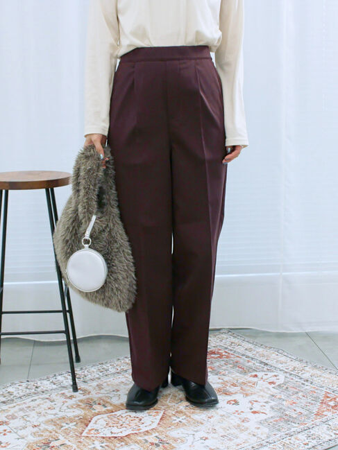 Samansa Mos2 blue「裏起毛ストレートパンツ」|その他|