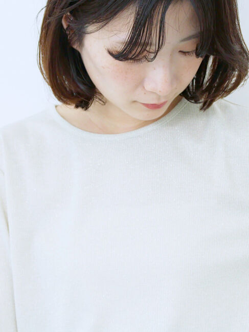 Samansa Mos2 blue「ラメリブプルオーバー」|Tシャツ・カットソー|