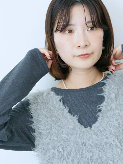 Samansa Mos2 blue「ラメリブプルオーバー」|Tシャツ・カットソー|